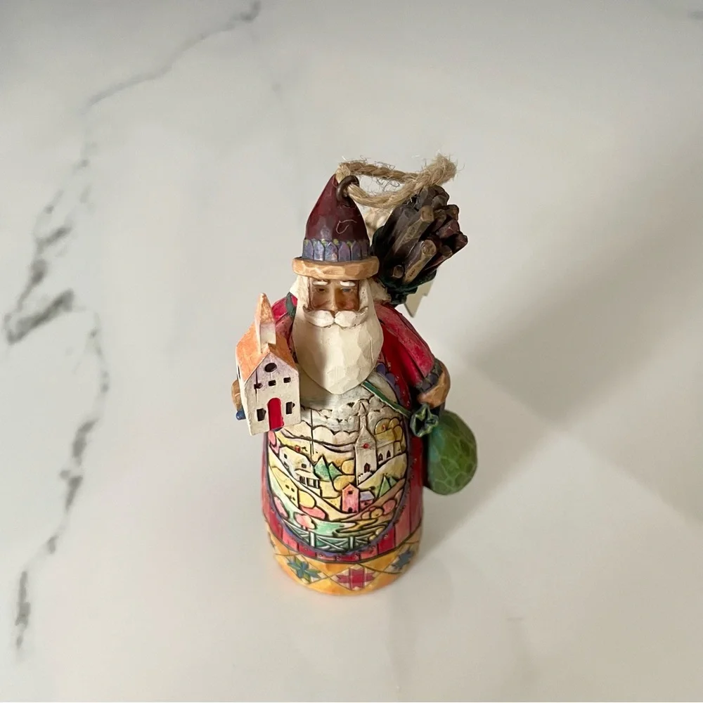 Santa Holding Church Ornament by Jim Shore